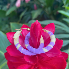 Load image into Gallery viewer, Medium Medellín Hoops – Yellow & Violet Colombian Earrings