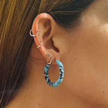Load image into Gallery viewer, Medium Blue Bauchi hoops
