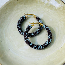 Load image into Gallery viewer, Medium Blue Lekki Hoops
