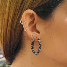 Load image into Gallery viewer, Medium Blue Lekki Hoops
