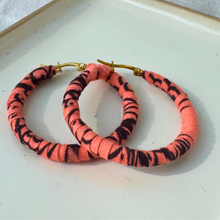 Load image into Gallery viewer, Large Orange Bauchi hoops
