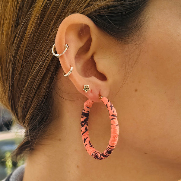 Large Orange Bauchi hoops