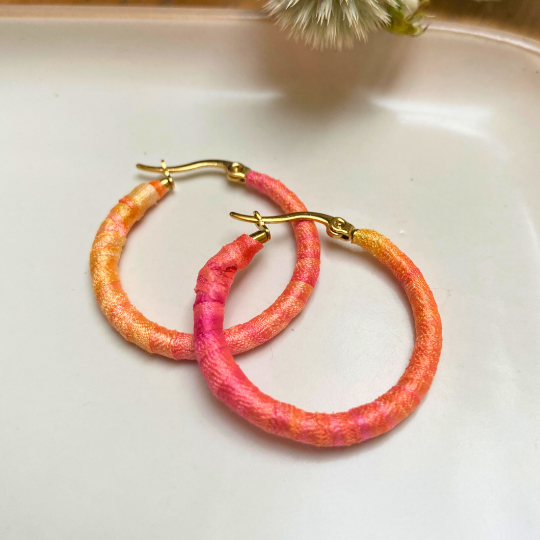 Medium Pink Saigon hoops