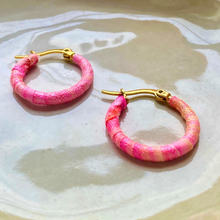 Load image into Gallery viewer, Small Pink Saigon hoops
