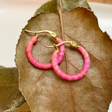 Load image into Gallery viewer, Small Pink Saigon hoops

