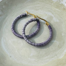 Load image into Gallery viewer, Medium Purple Saigon hoops
