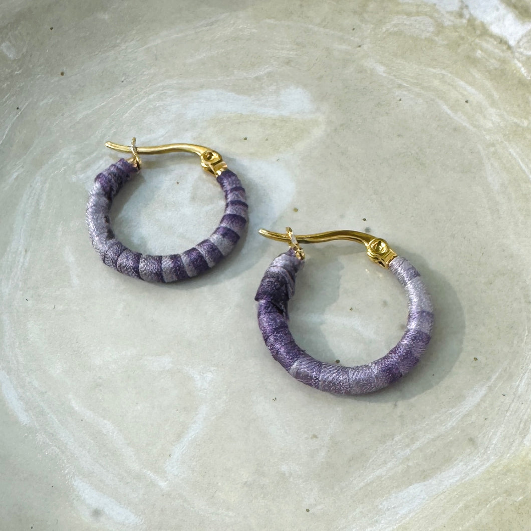 Small Purple Saigon hoops