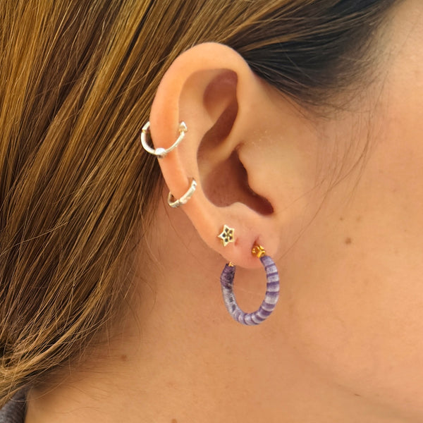 Small Purple Saigon hoops