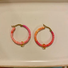 Load image into Gallery viewer, Pink Hoi An hoops- Medium size (1 available)
